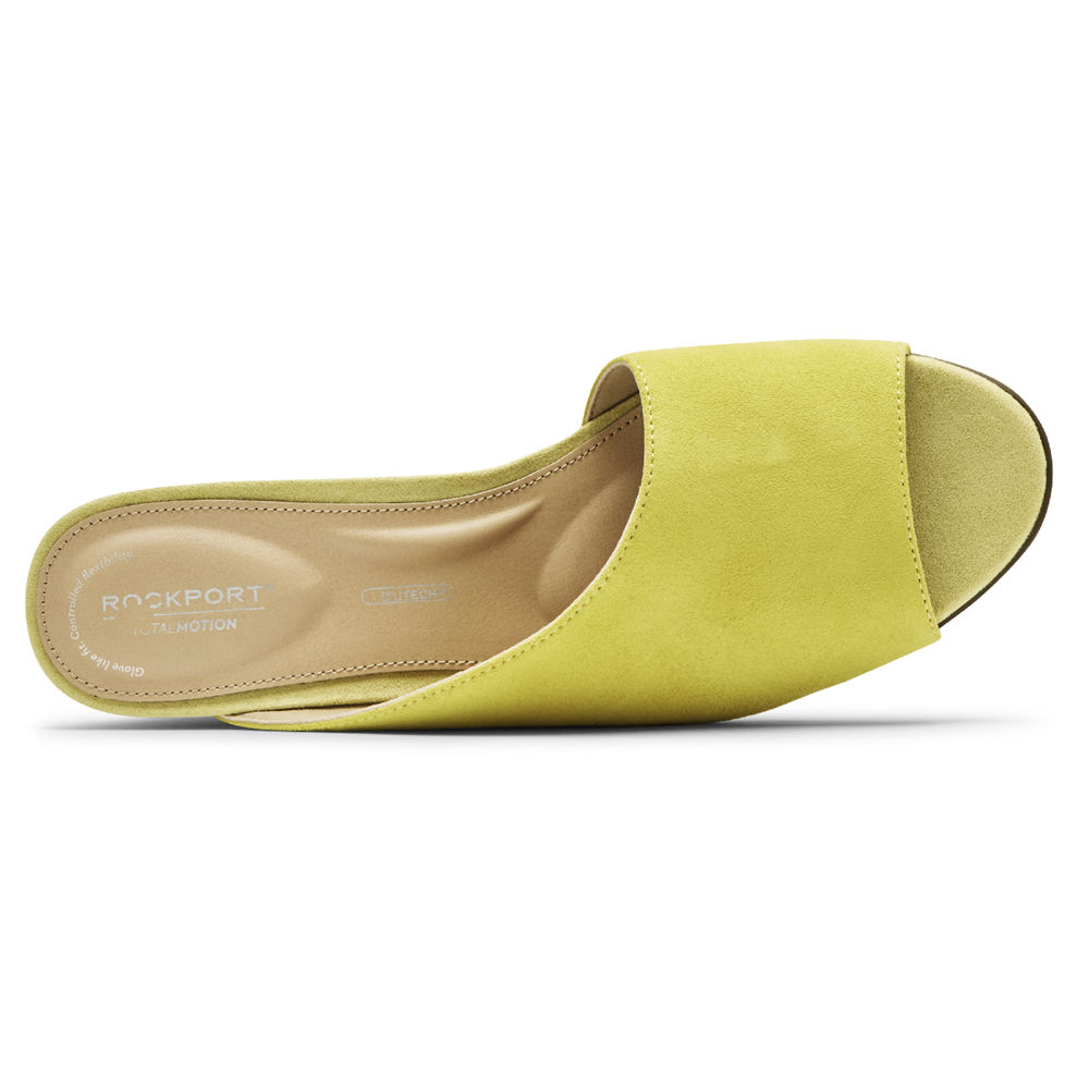 Rockport Womens Total Motion Taylor Asymmetrical - Slides Yellow - AIV684972